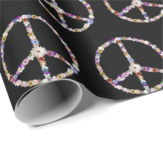 Blume Friedenszeichen Geschenkpapier (Rolleneckpunkt)