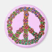 Blume Friedenszeichen Hübsches Blumensymbol Magnet (Vorne)