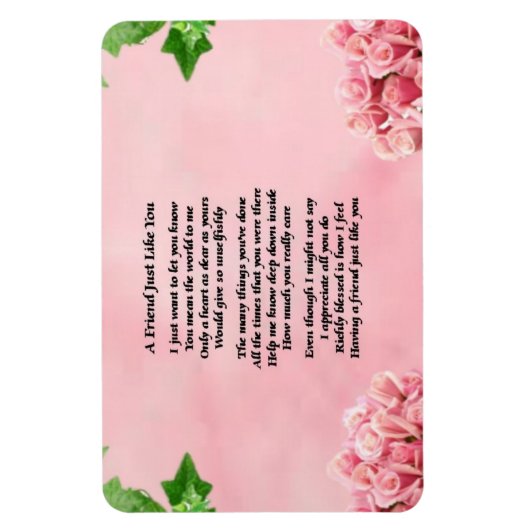 Blume Friend Gedicht Magnet (Vertikal)