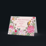 Blume Friends und ihr Geburtstag Karte<br><div class="desc">Glückliche Hochzeitskarte für Freundin und ihren Ehemann mit hübschen Frühlingsblumen und Vögeln und Herzenslust.</div>