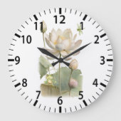 Blume, Frosch und Libelle Große Wanduhr (Vorderseite)