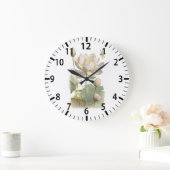 Blume, Frosch und Libelle Große Wanduhr (Zuhause)