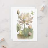 Blume, Frosch und Libelle Karte (Vorderseite/Rückseite Beispiel)