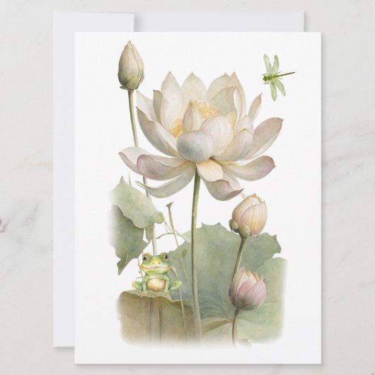 Blume, Frosch und Libelle Karte (Vorderseite)