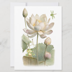 Blume, Frosch und Libelle Karte