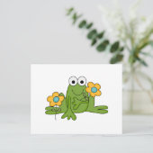 Blume Froschfrosch Postkarte (Stehend Vorderseite)