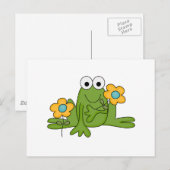 Blume Froschfrosch Postkarte (Vorne/Hinten)