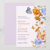 Blume-Frühjahrs-Schmetterlingsfest Einladung (Vorne/Hinten)