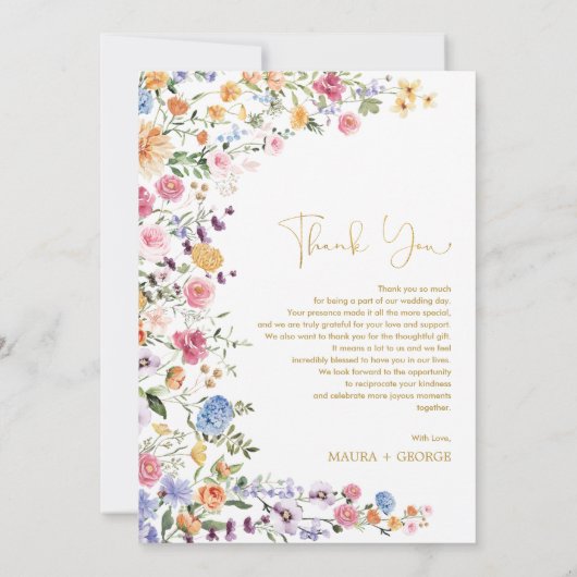 Blume Frühjahrsgarten Hochzeiten Foto Dankeskarte (Rückseite)