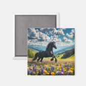 Blume/Frühjahrspferd/Hengst Magnet (Vorderseite/Rückseite)