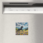 Blume/Frühjahrspferd/Hengst Magnet (In Situ (Geschirrspüler))