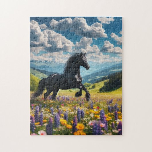 Blume/Frühjahrspferd/Hengst Puzzle (Vertikal)