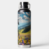 Blume/Frühjahrspferd/Hengst Trinkflasche (Rückseite)