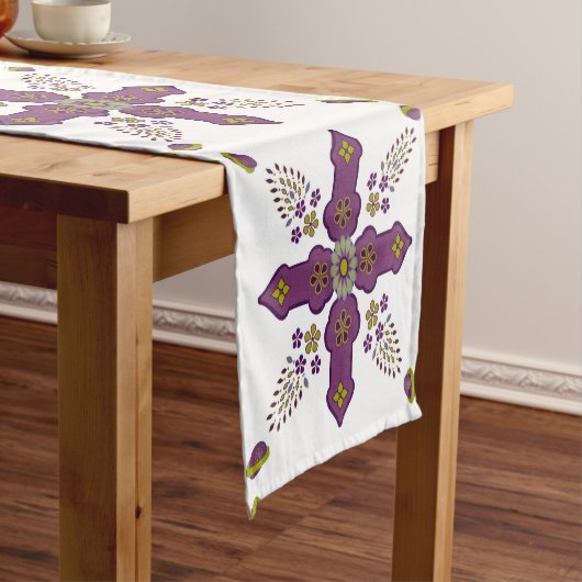 Blume Frühling Arabesque Cross Tablerunner Kurzer Tischläufer (Beispiel)