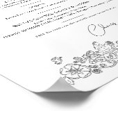 Blume Frühling Kunst Hochzeit Drinks Bar Menü Poster (Ecke)