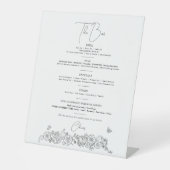 Blume Frühling Kunst Hochzeit Drinks Bar Menü Sockelschild (Vorderseite)