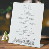 Blume Frühling Kunst Hochzeit Drinks Bar Menü Sockelschild