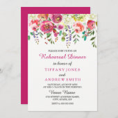 Blume Frühling Rosa Hochzeitsessen Probe einladen Einladung (Vorne/Hinten)