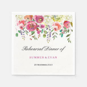 Blume Frühling Rosa Pfirsich Tropische Probe Abend Serviette