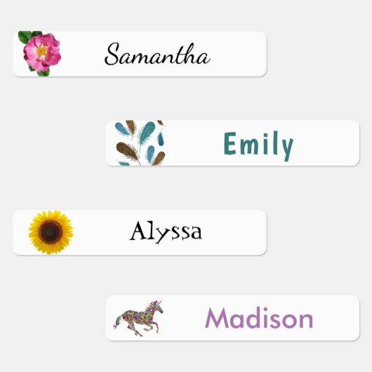 Blume fühlen Einhorn-Girls-Kleidungsmarken Etiketten (Gruppe)