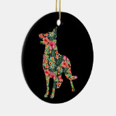 Blume Funny Dog Silhouette Floral Keramik Ornament (Rechts)