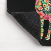 Blume Funny Dog Silhouette Floral Mousepad (Ecke)