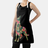 Blume Funny Dog Silhouette Floral Schürze (InSitu)