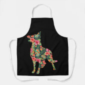 Blume Funny Dog Silhouette Floral Schürze (Vorderseite)