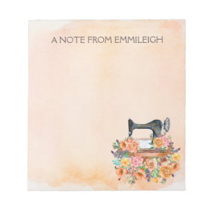 Blume für antike Nähmaschinen Notizblock