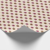 Blume für antike Ruby, Brass, Bronze und Fuchsia Geschenkpapier (Ecke)