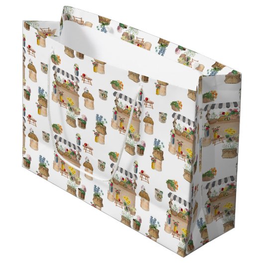 Blume für Aquakulturbauern Große Geschenktüte (Vorderseite Schrägansicht)