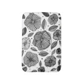 Blume für Aquarell und Tinte - Schwarzweiß Badematte (Vorderseite Vertikal)