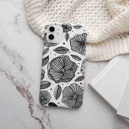 Blume für Aquarell und Tinte - Schwarzweiß Case-Mate iPhone Hülle