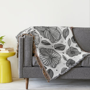 Blume für Aquarell und Tinte - Schwarzweiß Decke