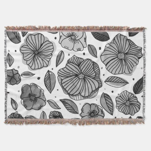 Blume für Aquarell und Tinte - Schwarzweiß Decke (Vorderseite)
