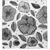 Blume für Aquarell und Tinte - Schwarzweiß Duschvorhang (Vorderseite)
