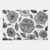 Blume für Aquarell und Tinte - Schwarzweiß Handtuch (Horizontal)