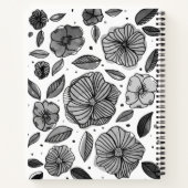Blume für Aquarell und Tinte - Schwarzweiß Notizbuch (Rückseite)