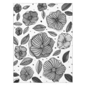 Blume für Aquarell und Tinte - Schwarzweiß Tischdecke (Vorderseite)