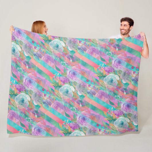Blume für Aquarellbilder 8 Fleecedecke (Beispiel)