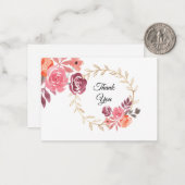 Blume für Aquarellbilder dank Karte (Vorderseite/Rückseite Beispiel)