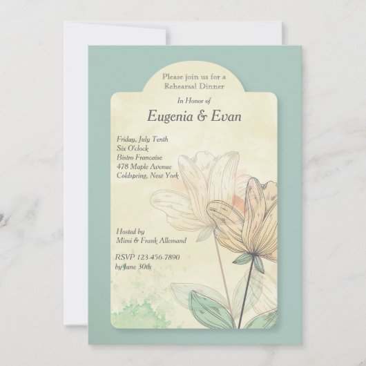 Blume für Aquarellbilder Einladung (Vorderseite)