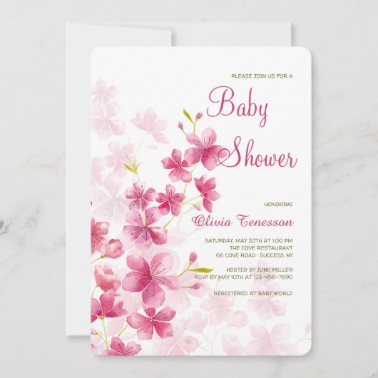Blume für Aquarellbilder Einladung (Vorderseite)