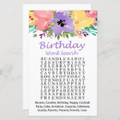 Blume für Aquarellbilder - Suchspiel zum Geburtsta (Vorne/Hinten)