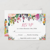 Blume für Aquarellblumen RSVP-Karte RSVP Karte (Vorne/Hinten)