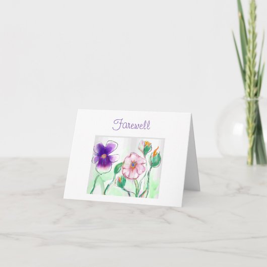 Blume für Aquarellen>Abschiedskarte Karte (Vorderseite)