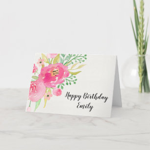 Blume für Aquarellen - Benutzerdefinierte Geburtst Karte