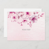 Blume für Aquarellfarbe Rosa Postkarte (Vorne/Hinten)