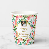 Blume für Aquarellfarben Benutzerdefinierter Foto Pappbecher (Vorderseite)