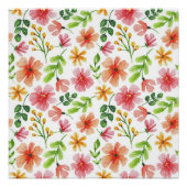 Blume für Aquarellfarben, blau, rosa, Muster-69677 Poster (Vorderseite)